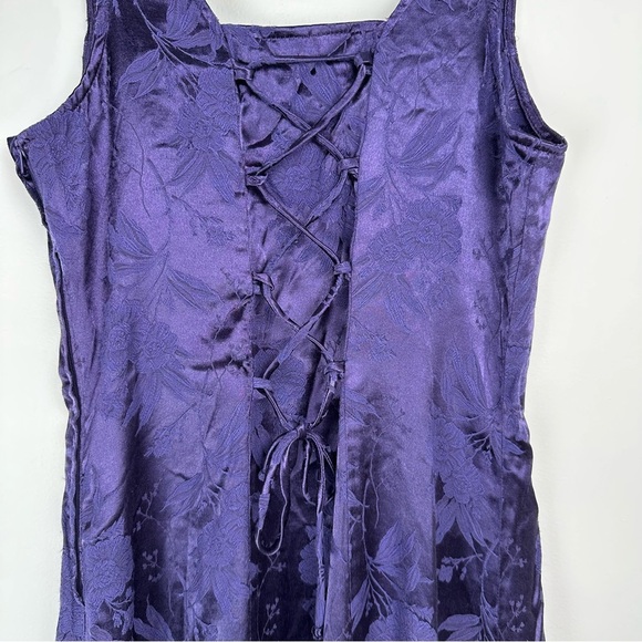 Byer California Dress Size Small Purple Floral Satin Whimsygoth Witchy Y2K Fairy - Picture 10 of 11